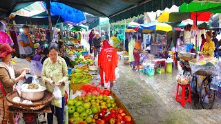 Cambodian Market Food Before Raining & When It's Raining - Everyday Fresh Foods @ The Market
