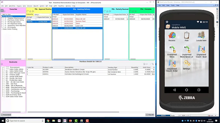 Purchase Order Receiving - Tasklet Mobile WMS for Greentree ERP software