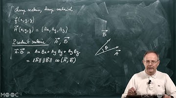 Champs scalaire et vectoriel, produit scalaire