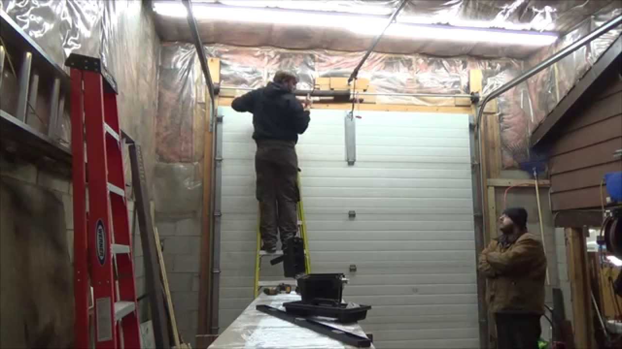 New R16 garage door installation - YouTube