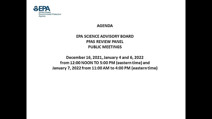 EPA SAB PFAS Review Panel Meeting