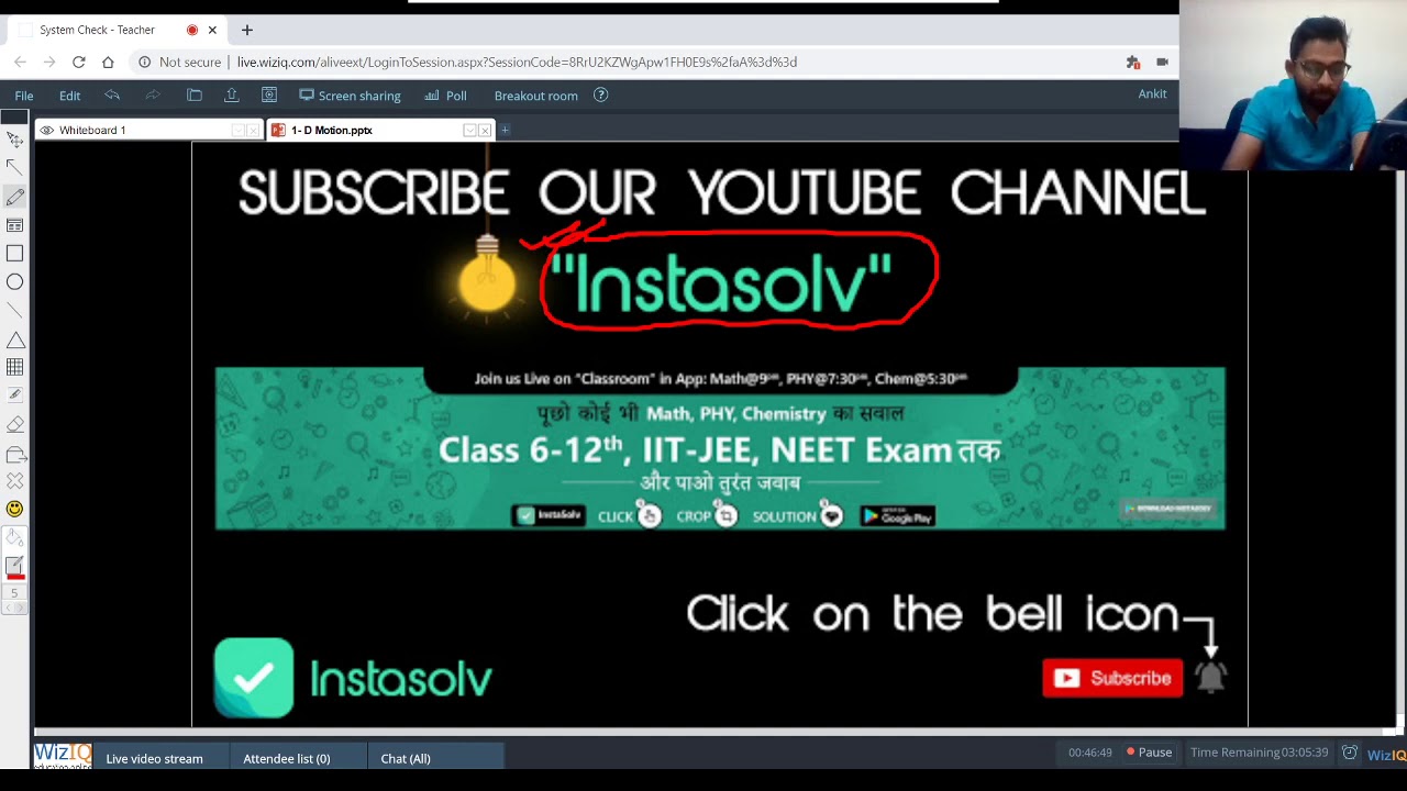 1- D Motion | JEE / NEET Physics Crash Course | Instasolv | Mains/Advanced