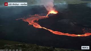 Timelapse  The Icelandic Eruption in LitliHrutur 20th July 2023