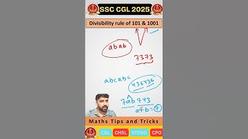 Divisibility Rule of 101 & 1001 #cgl #mathstricks #sscpreparation #shortfeed  #numbersystem #ssc