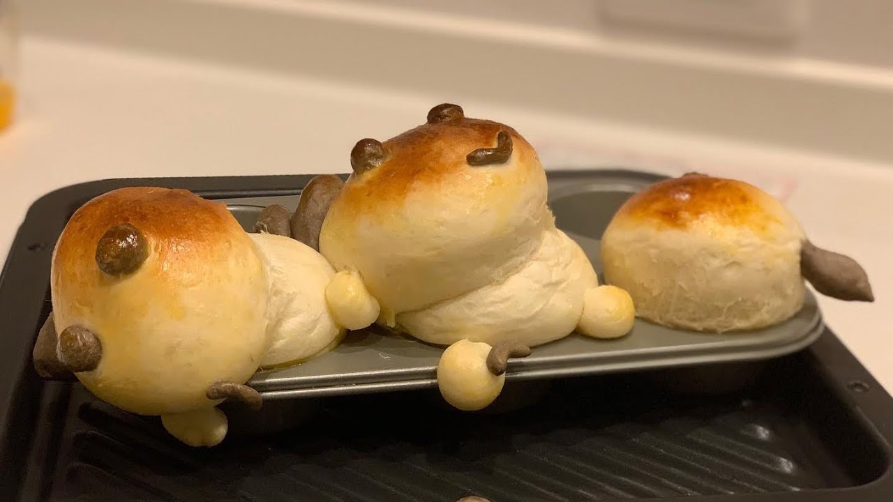 可愛い犬のキャラパン焼いてみた 妻の手ごねパン Youtube