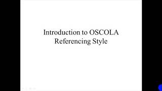 Introduction to OSCOLA Referencing Style; A Legal Citation Guide