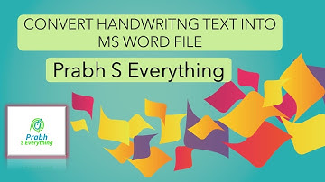 Convert Handwritten text into MS word document