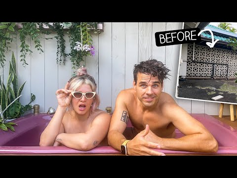 Getting NAKED Outside?! 😉 *DIY* outdoor bath + shower! (Island Fixer-Upper)
