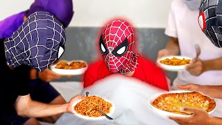 SUPERHERO RED IS SICK !!! ( 5 SPIDER-MAN Bros Story ) || Cooking , Parkour , Swimming , Find The ...