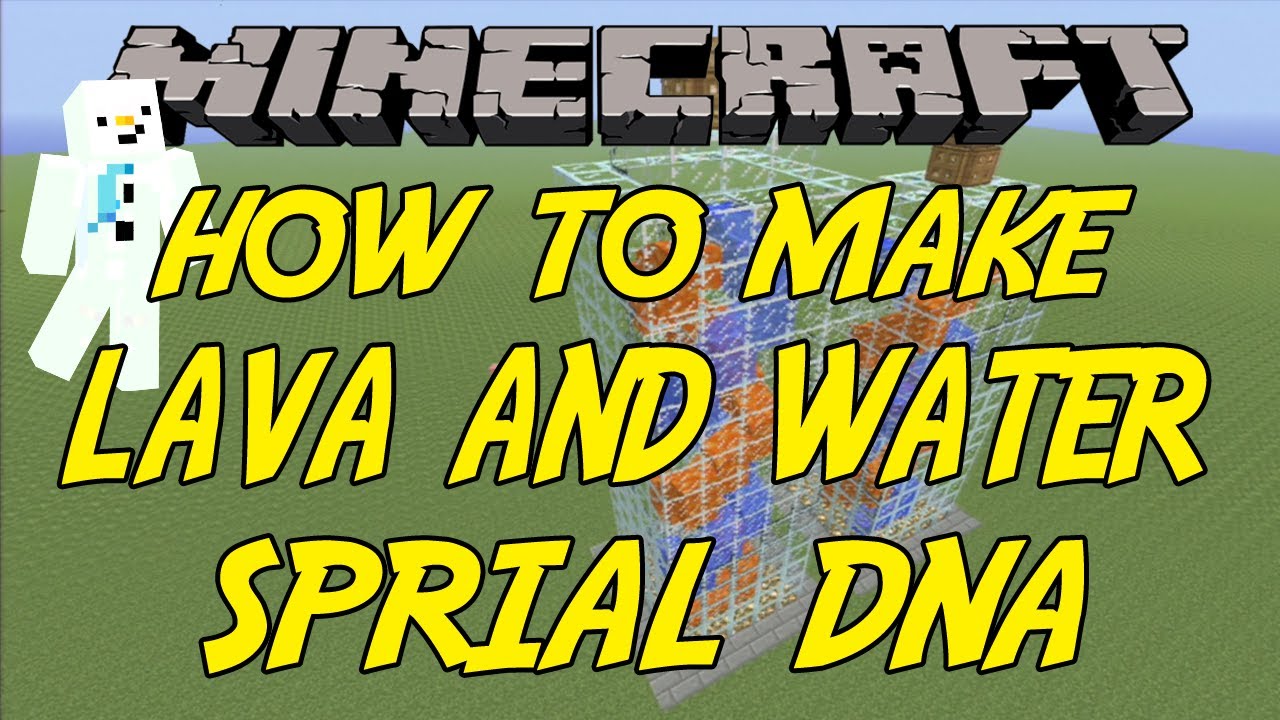 Minecraft: How to make a Spiral lava and water DNA - YouTube