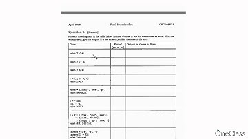 Computer Science: Final Exam Introduction (CSC108/CSCA08) - OneClass