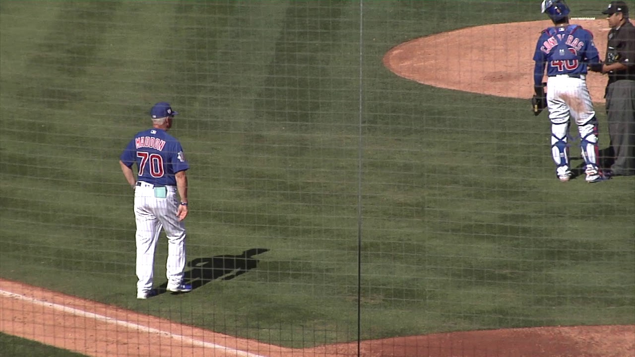 Carl Edwards Jr. ejected after HBP 3-19-19 (Courtesy Chicago Cubs)