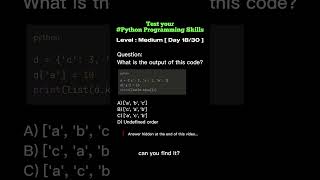 Day 18 Think you know Python programming? Test your knowledge with this MCQ!  @5minutesprogramming