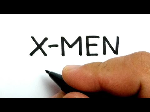 VERY EASY , How to turn words X-MEN into cartoon for kids