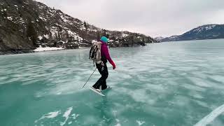 Wild Ice Skating: January 2023 Skilak Lake, Alaska