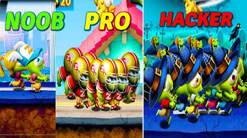 NOOB vs PRO vs HACKER - Zombie Tsunami