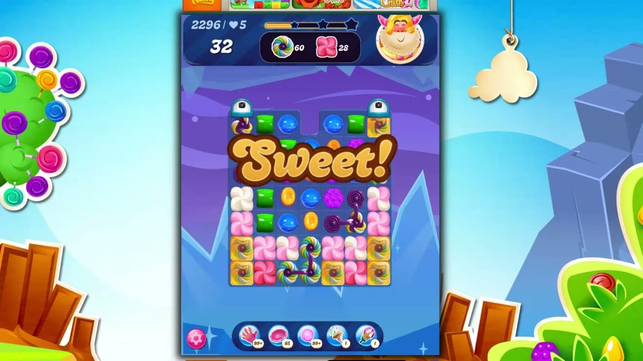 キャンディキャンディ Candy Crush Saga level 2296 no boosters - YouTube