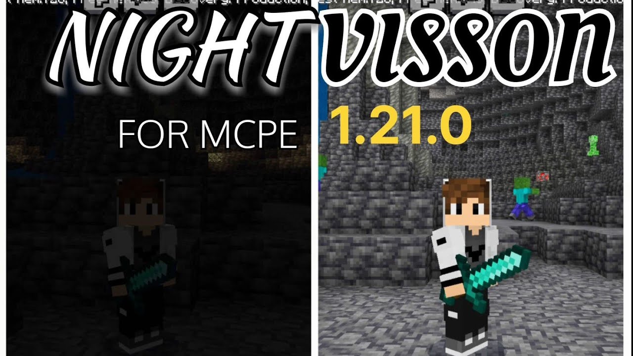 Best Night Vision Mob for MCPE 1.21.0 | New Night Vision Texture for ...