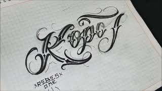 practicando letras biseladas para tatuar kopos  drawing chicano lettering  letras tumbadas tattoo