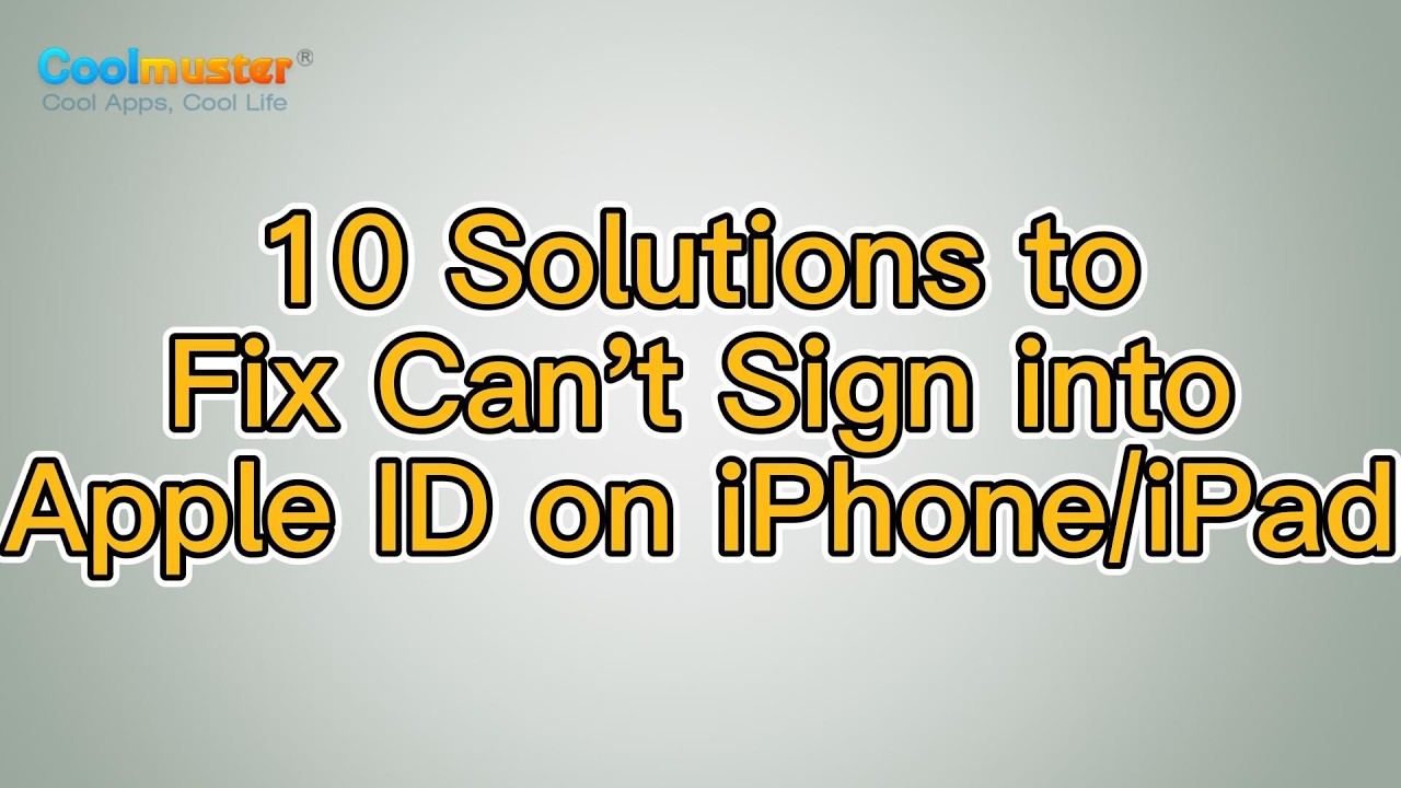 Can't Sign into Apple ID on iPhone/iPad? 10 Proven Solutions - YouTube