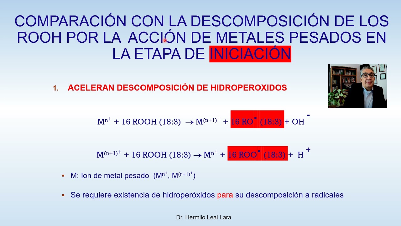 Lípidos - 6. Auto oxidación Productos de 1a Generación