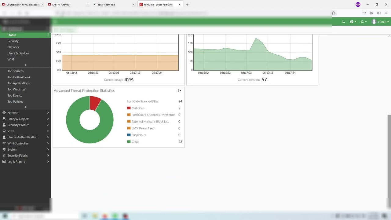 Update New NSE 4 FortiGate Security 7.0 (LAB 10: Antivirus)