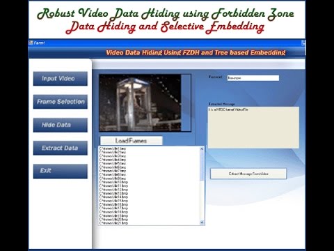Robust Video Data Hiding using Forbidden Zone Data Hiding and Selective Embedding C# Project