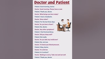 Doctor and Patient conversation in english #englishconversation