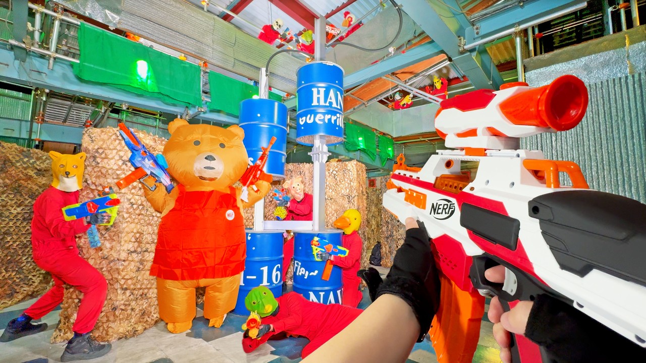 Nerf War | Amusement Park Battle 144 (Nerf First Person Shooter)