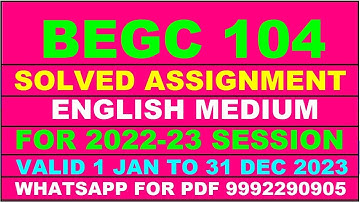 begc 104 solved assignment 2022-23 in english | begc 104 solved assignment 2022-23 | begc 104 2023