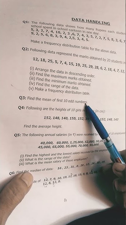 how-to-find-mean-in-data-handling-mathematics-class-7-youtube