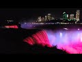 Niagara falls at night time.