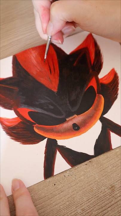 Drawing Shadow the Hedgehog ❤️🖤 #shorts #shadow #art #drawing #painting #sonic #cinema #fyp