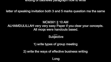 VU MCM301 Current Final Terms Papers Fall 2023 Exams (Feb 2024). Important Question for Final Term