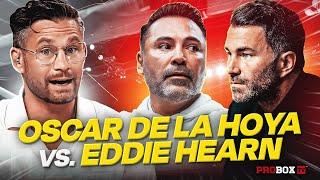 It may be boxing's hottest rivalry right now.. Oscar De La Hoya vs. Eddie Hearn.