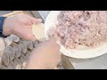 How to Make Lotus root, Chinese water chestnut, Fresh pork Dumplings in Production process