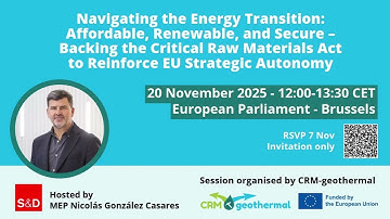 CRM-geothermal conference on ‘Navigating the Energy Transition’ at the European Parliament