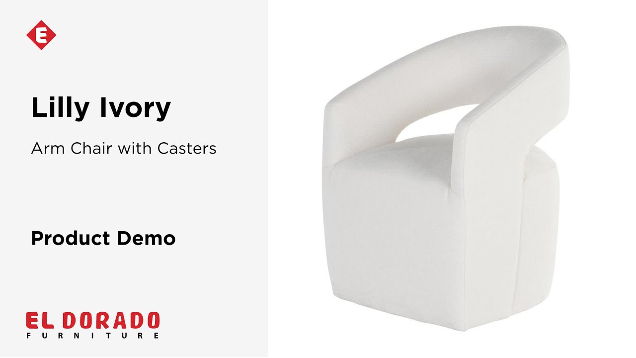 Lilly White Arm Chair w/Casters | El Dorado Furniture