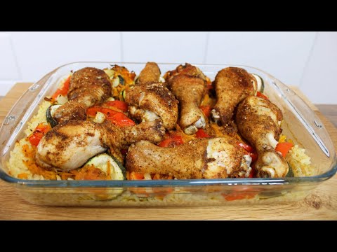 Zapiekany kurczak na ryżu z warzywami / KarolGotuje