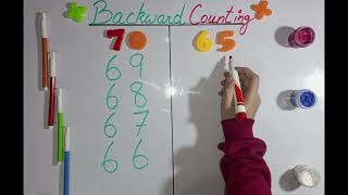 Backwarward Countig 70 - 61 | Learn Reverse Counting | Kids Counting