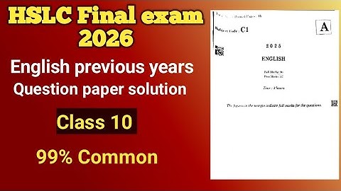 HSLC Exam 2026 English Common Questions | 99% common questions important for HSLC 2026
