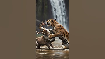 Cinematic Wildlife Showdown 🌿 Tiger Clashes With Giant Python