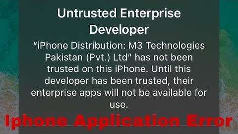 Iphone Untrusted Enterprise Developer Error | How to remove Untrusted Enterprise Developer in Urdu