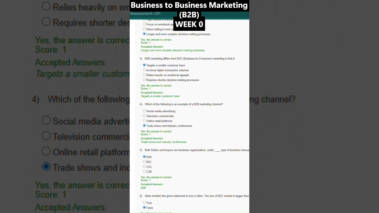 NPTEL  Business to Business Marketing(B2B) Marketing Week 0 Assignment Answers | July–Dec 2025