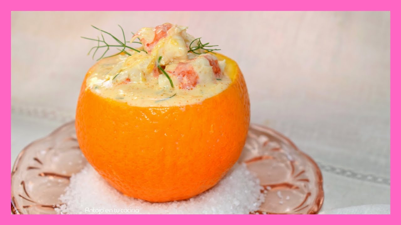 ENSALADA de NARANJA y LANGOSTINOS 🍊Naranjas Rellenas de cóctel de Gambas