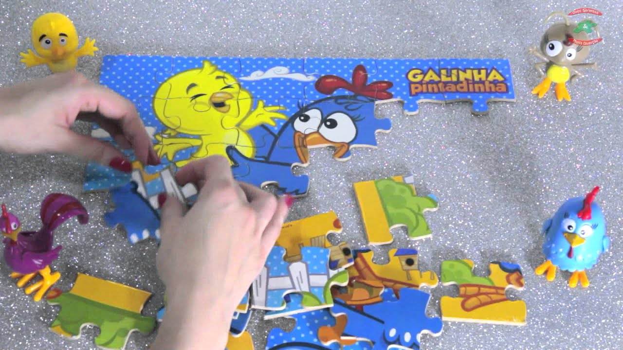 GALINHA PINTADINHA E PINTINHO AMARELINHO MONTANDO QUEBRA CABEÇA PARA CRIANÇAS