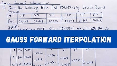 Gauss Forward-interpolatieformule | Gauss forward-formule