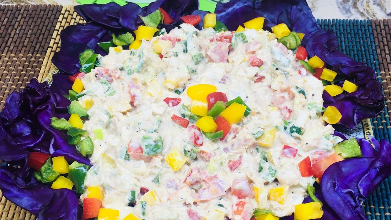 طريقه عمل سلطه التونه بالمايونيز🥗🐟🐠//أكلات شم النسيم //من اكله & فكره 😍🌹