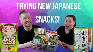 TRYING JAPANESE SNACKS Bought In The USA! Americans Try Japanese Snacks and Candy! by Matt and Jenn Try The World 502 views 3 years ago 24 minutes