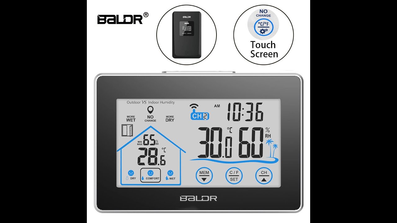 BALDR Wireless Weather Station, Digital Thermometer & Hygrometer